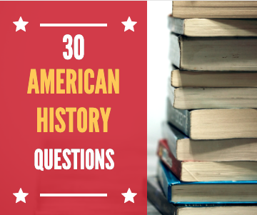 stack of books, 30 american history questions